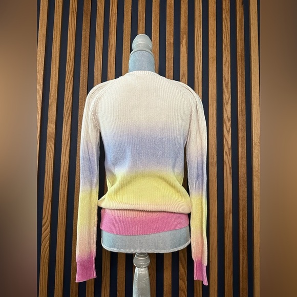 CHELSEA & THEODORE Rainbow Ombré Gradient Long Sleeves Sweater, Size small - Picture 3 of 5